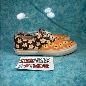 Sperry Top Sider CVO Sneaker Men’s Brown Orange Floral Retro Deck Shoes Size 8.5